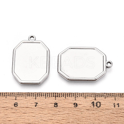 304 Stainless Steel Pendant Cabochon Settings STAS-N108-75P-1