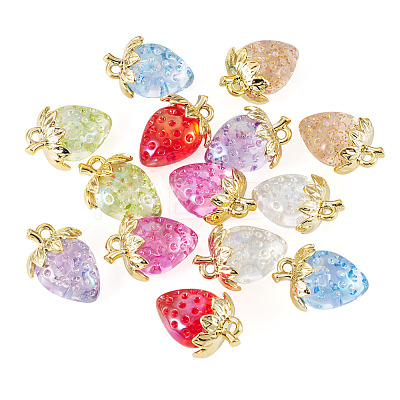 14Pcs 7 Styles Transparent Acrylic with Alloy Pendants TACR-TA0001-86-1