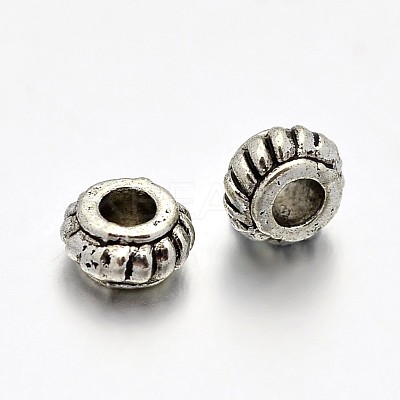 Tibetan Style Alloy Rondelle Spacer Beads PALLOY-E381-04-4mm-NR-1