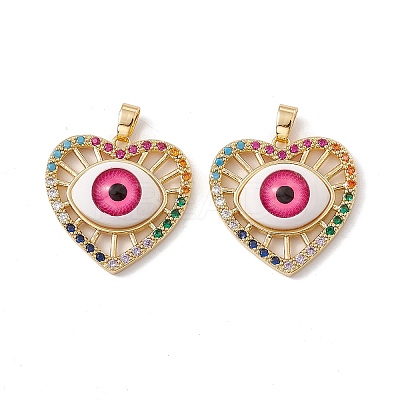 Brass Micro Pave Cubic Zirconia Pendants KK-E068-VC047-1