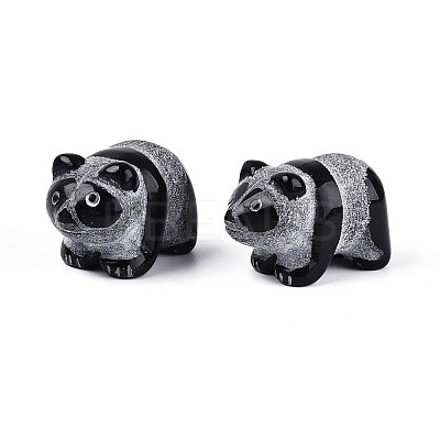 Natural Obsidian Panda Display Decorations G-T144-81A-1