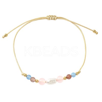 Natural Gemstone & Imitation Pearl Beaded Bracelet UH6167-1