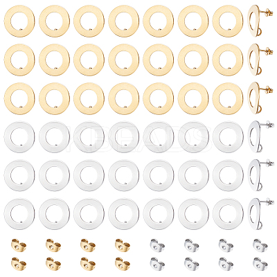 32Pcs 2 Styles 304 Stainless Steel Stud Earring Findings STAS-GO0001-33-1