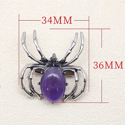 Natural Amethyst Brooch PW-WG35787-16-1