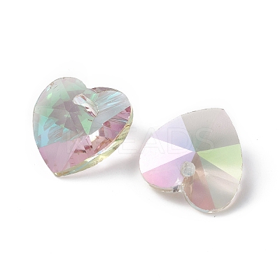 Transparent Faceted Glass Charms RGLA-L026-B15-1