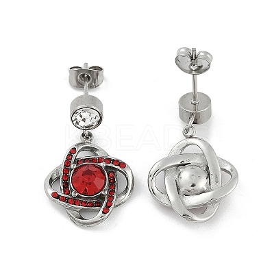 304 Stainless Steel Flower Stud Earrings EJEW-A119-05P-1