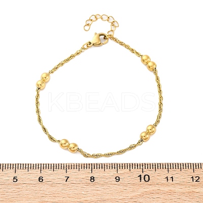 304 Stainless Steel Rope Chain Bracelets for Women BJEW-C094-10G-1
