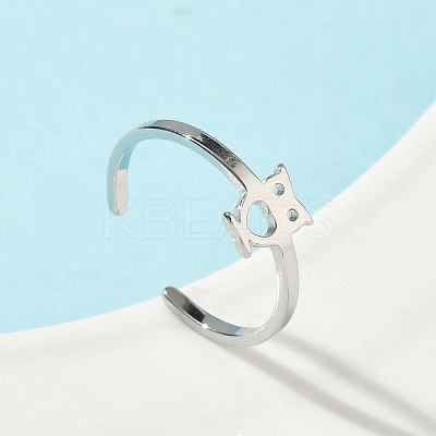 304 Stainless Steel Adjustable Cuff Rings RJEW-Z105-01P-03-1