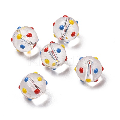 Transparent Glass Enamel Beads Strands LAMP-A001-B01-1