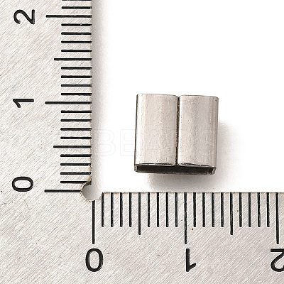 Letter Style 304 Stainless Steel Square Slide Charms STAS-L132-02T-1