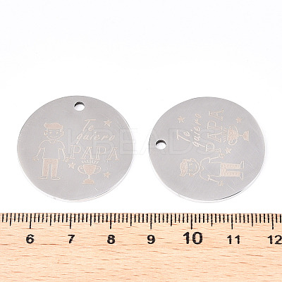 Non-Tarnish 201 Stainless Steel Pendants STAS-T064-38P-18-1