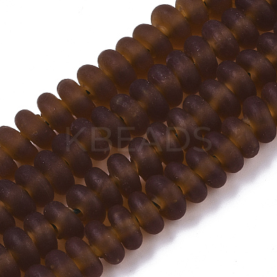 Handmade Frosted Lampwork Beads Strands LAMP-T007-10C-1