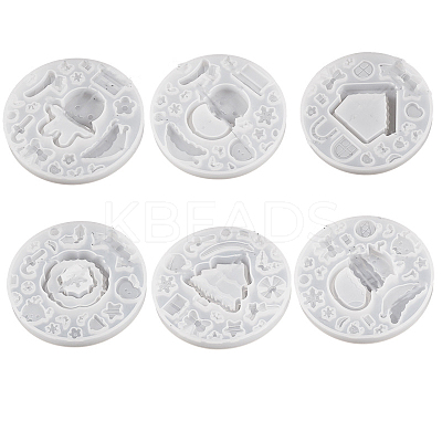 Christmas Theme Wreath/Sock/Tree/Snowman/Gingerbread Man/House DIY Silicone Quicksand Molds SIMO-PW0017-12A-1