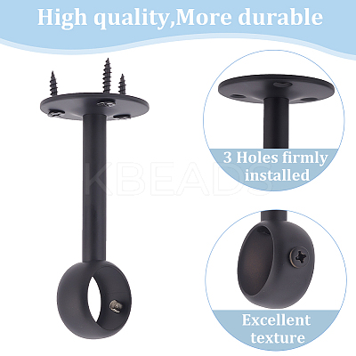 AHADEMAKER 4 Sets 2 Colors 201 Stainless Steel Curtain Rod Ceiling-Mount Brackets FIND-GA0005-68-1