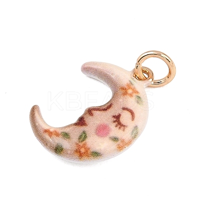 Brass Enamel Pendants X-ENAM-I087-03C-1