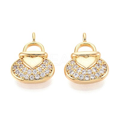 Brass Micro Pave Cubic Zirconia Charms KK-N263-83G-1