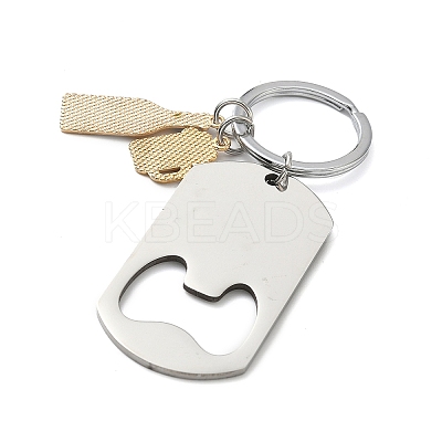 201 Stainless Steel Yellow Enamel Beer Bottle Opener Keychains LS-KEYC-H021-03GP-1