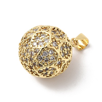 Brass Micro Pave Cubic Zirconia Pendants KK-Z137-11G-1