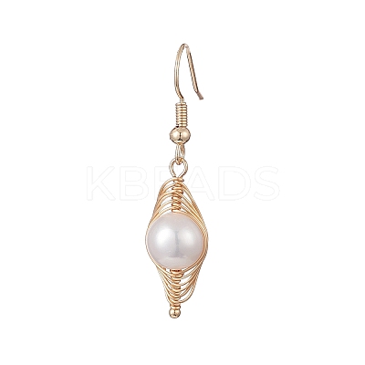 Natural Pearl Pendant Necklace & Dangle Earrings SJEW-JS01276-1
