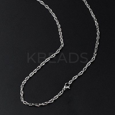 3mm Rack Plating Brass Rope Chain Necklaces for Women Men MAK-L044-29P-1