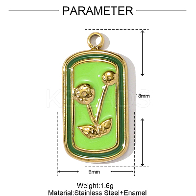 304 Stainless Steel Enamel Pendants STAS-OY001-95G-1