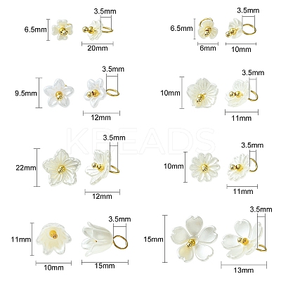 80Pcs 8 Styles ABS Plastic Imitation Pearl Pendants KY-CJ0001-95-1