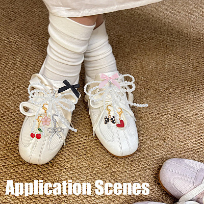 30Pcs 15 Styles Alloy & Resin & Plastic Imitation Pearl Shoes Charms HJEW-HY00121-1