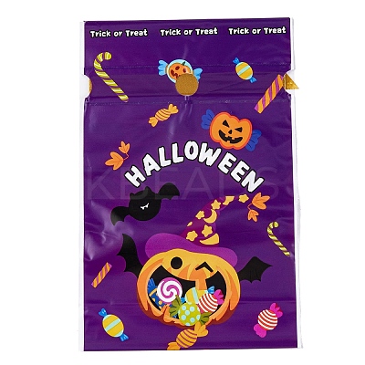 50Pcs Rectangle Halloween Candy Plastic Bags ABAG-U001-01O-1
