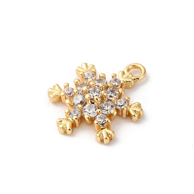Brass Pave Clear Cubic Zirconia Charms KK-V016-03G-1