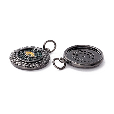 Brass Micro Pave Green Cubic Zirconia Pendants ZIRC-Z019-24B-NR-1