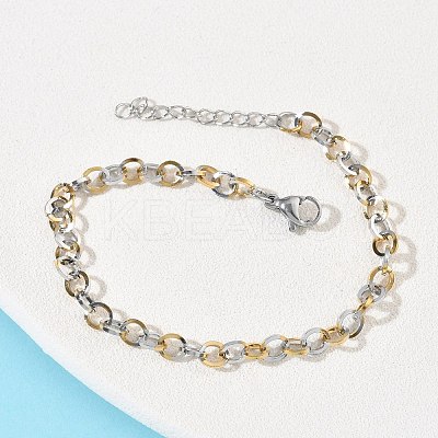 304 Stainless Steel Rolo Chain Bracelets for Women BJEW-Z152-01GP-1