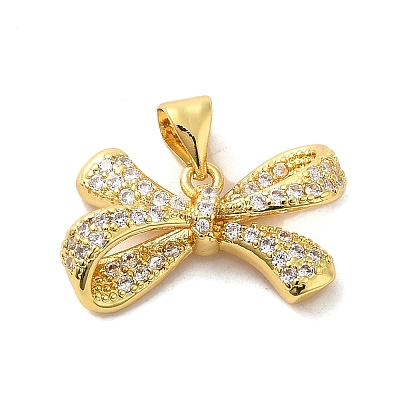 Brass Micro Pave Clear Cubic Zirconia Pendants FIND-Z041-06G-1