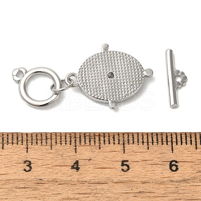 Brass Micro Pave Clear Cubic Zirconia Toggle Clasps KK-N254-75P-1