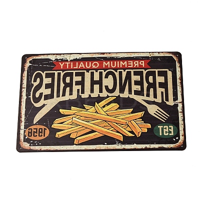 Vintage Metal Tin Sign AJEW-XCP0003-27C-1