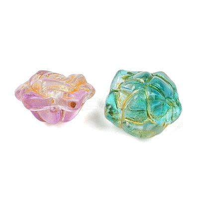 Baking Paint and Golden Metal Enlaced Glass Beads DGLA-T004-12M-1