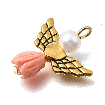 Resin Imitation Pearl Pendants PALLOY-JF02565-12-1