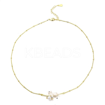 Brass Necklaces for Girls NJEW-D068-01G-1