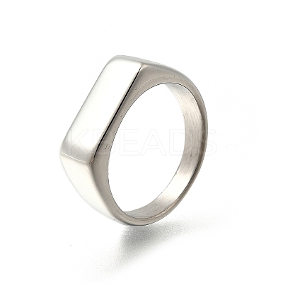 304 Stainless Steel Rectangle Finger Rings for Women RJEW-B120-01P-1
