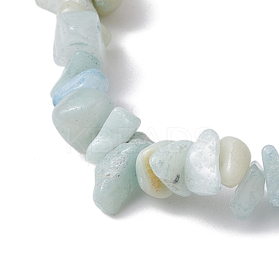 Natural Flower Amazonite Chip Beaded Stretch Bracelets BJEW-JB10689-01-1