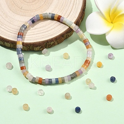 210Pcs 7 Styles Natural Flower Amazonite & Rose Quartz & Yellow Aventurine & Blue Aventurine(Dyed & Heated) & Labradorite & Red Aventurine & Lepidolite Beads G-YW0002-66-1