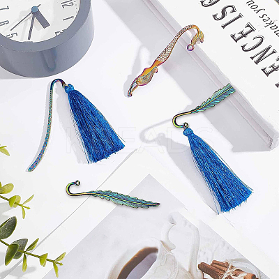 8Pcs 4 Style Alloy Bookmark Findings FIND-SC0003-50-1