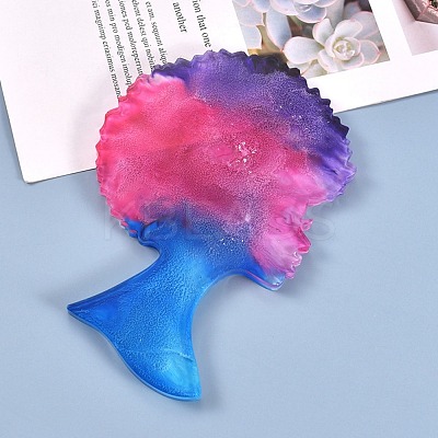 Afro Female Silhouette Silicone Resin Statue Molds DIY-L021-69-1