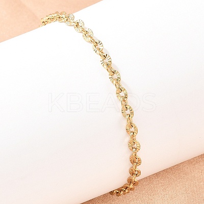 201 Stainless Steel Oval Link Chain Bracelets for Women LS-BJEW-G767-01F-G-1