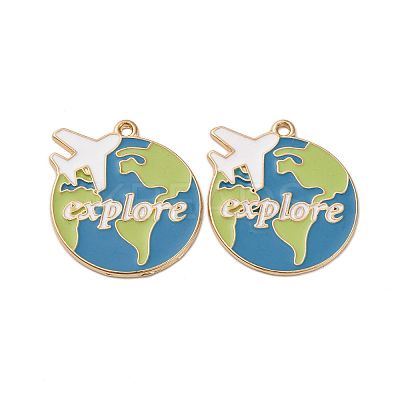 Alloy Enamel Pendants ENAM-V002-03KCG-1