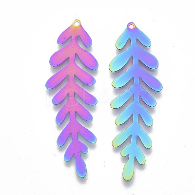 Ion Plating(IP) 201 Stainless Steel Filigree Big Pendants X-STAS-R102-24-1
