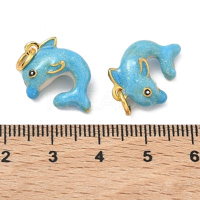 Sea Animals Alloy Enamel Pendants ENAM-B037-10G-02-1
