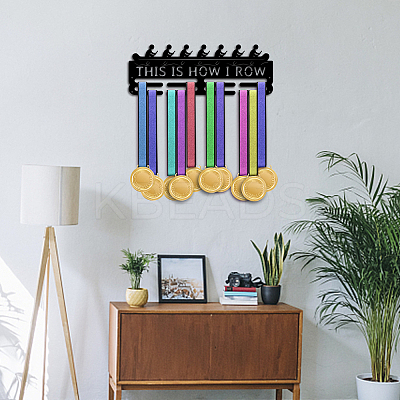 Sports Theme Iron Medal Hanger Holder Display Wall Rack ODIS-WH0021-581-1