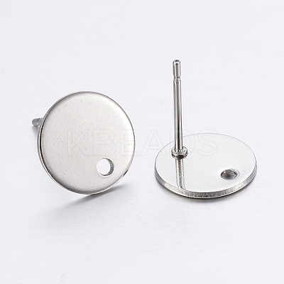 Non-Tarnish 304 Stainless Steel Stud Earring Findings STAS-P198-25-10mm-1