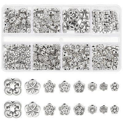 280Pcs 8 Style Tibetan Style Alloy Beads TIBEB-PH0018-58-1