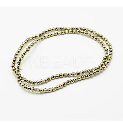 Round Non-magnetic Synthetic Hematite Beads Strands G-D617-3mm-27-1